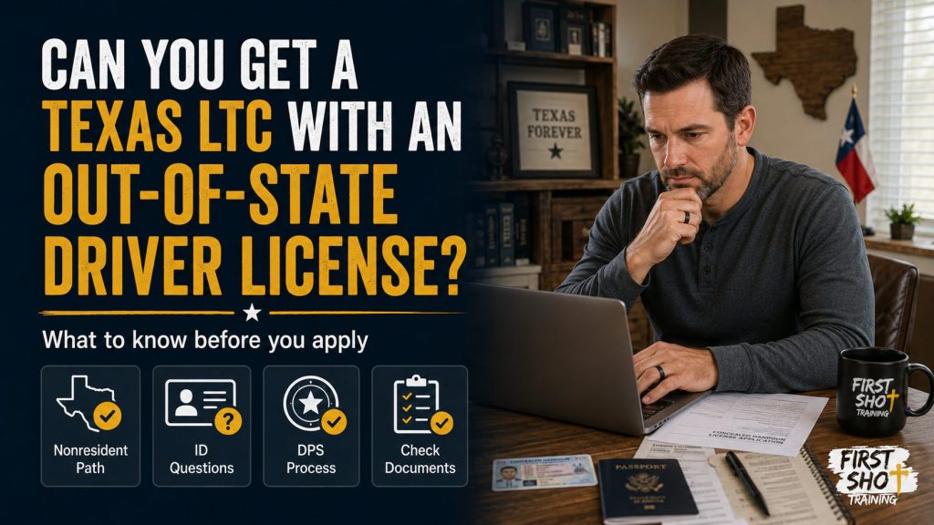 Texas LTC with an out-of-state driver license guide from First Shot Training