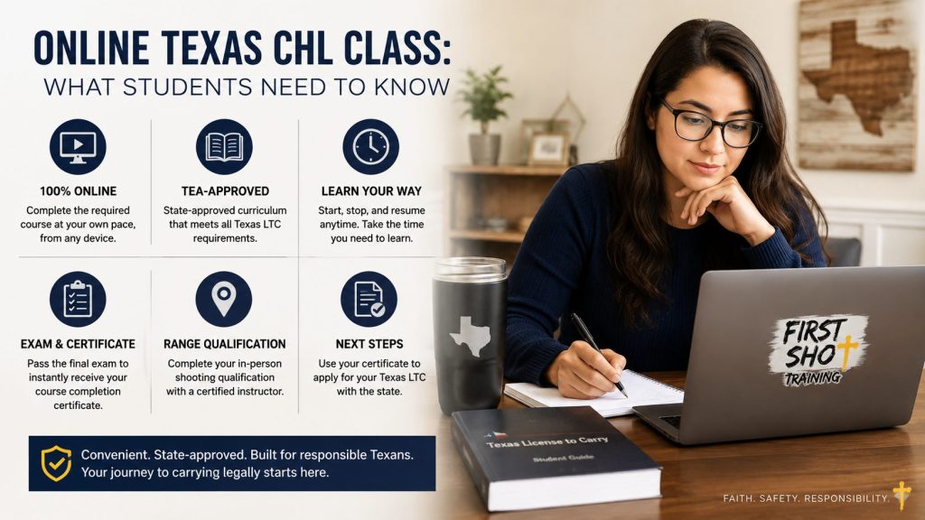Notebook explaining the difference between CHL and LTC terminology in Texas.
