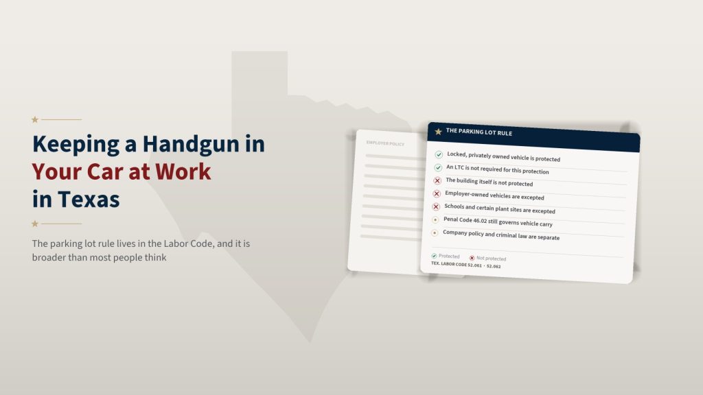 Can You Keep a Handgun in Your Car at Work in Texas?